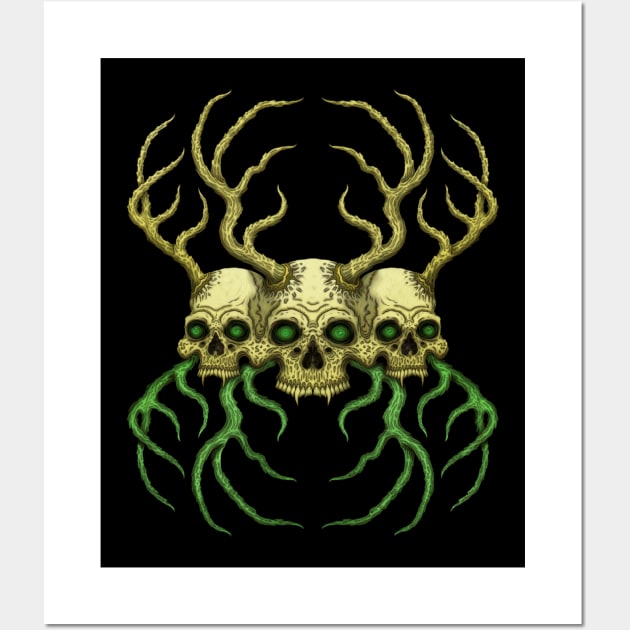 Hastur Skulls - Azhmodai 2019 Wall Art by azhmodai